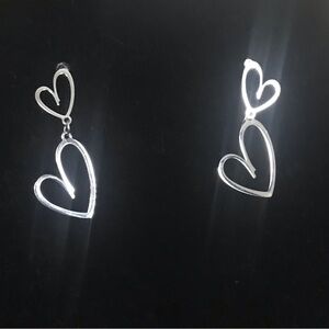 Silver heart earrings